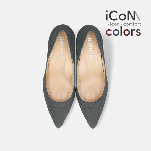 2024AW：iCoN COLORS：ポインテッドトゥ スエード パンプス（C76532）チャコールS/mamian（マミアン）