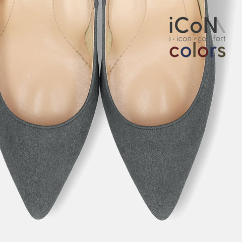 2024AW：iCoN COLORS：ポインテッドトゥ スエード パンプス（C76532）チャコールS/mamian（マミアン）