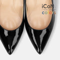 15%OFF：2025SS：iCoN COLORS：ポインテッドトゥ エナメル パンプス（C57171）ブラックE/mamian（マミアン）