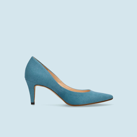 30%OFF：iCoN COLORS：ポインテッドトゥ スエード パンプス（C76532）SブルーS/mamian（マミアン）