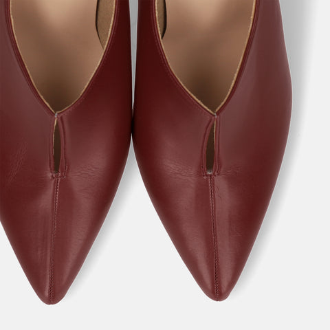 ラストワン2025AW：フロント スリット ブーティ（7235）レディーボルドー/mamian（マミアン）