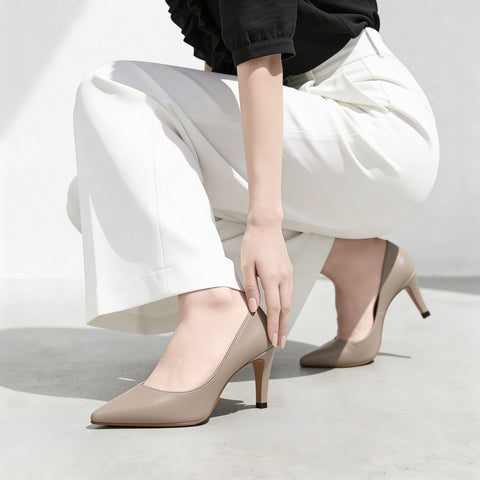 2026SS：iCoN COLORS：ポインテッドトゥ パンプス（C76533）グレージュ/mamian（マミアン）