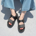 40%OFF：厚底 ラバー スポーツサンダル（cs03）ブラック/mamian セレクトアイテム（マミアン）