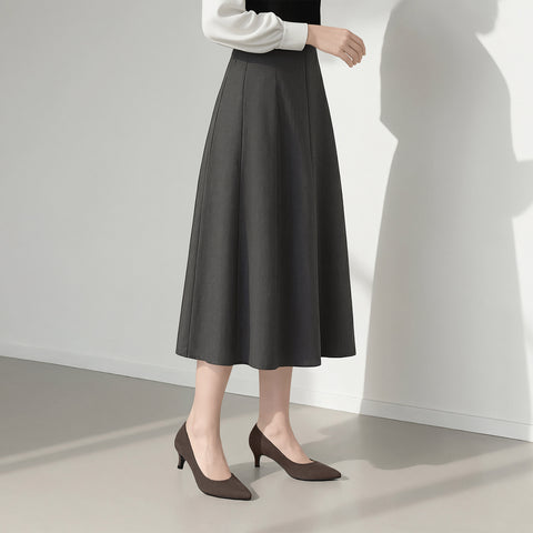 2025AW：ポインテッドトゥ スエードパンプス（m55225）ダークブラウンS/mamian（マミアン）