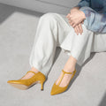 30%OFF：2025SS：Tストラップ パンプス 7cmヒール（m72003）マスタード/mamian（マミアン）