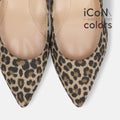 ラストワン30%OFF：iCoN COLORS：ポインテッドトゥ スエード パンプス（C57172）レオパードS/mamian（マミアン）