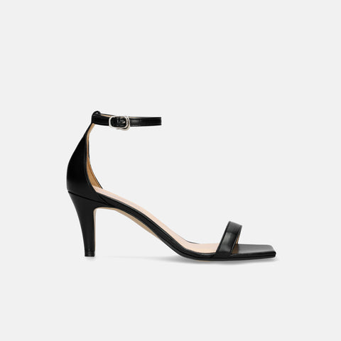 予約：2026SS：シンプル ストラップ サンダル（735）ブラック/mamian（マミアン）