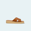 限定特価3,490円：【ユニセックス】厚底 プラットフォーム クロス サンダル（m10bn07）キャメル/mamian（マミアン）